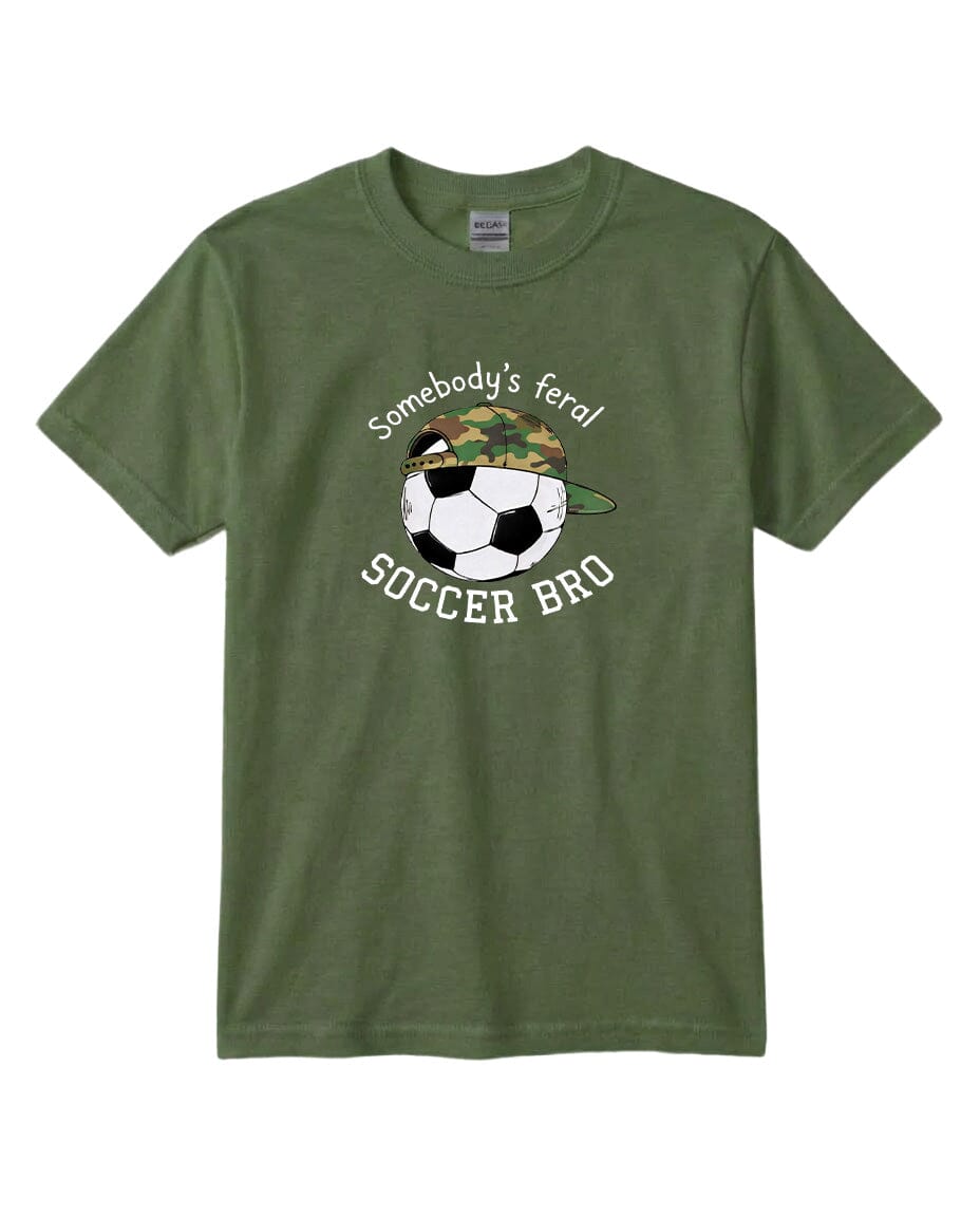 YOUTH Somebody's Feral Soccer Bro Chest Logo T Shirt | Hoodie | Long Sleeve | Sweatshirt | Crew Neck | Tank Top Fiesta Doodle waterproof vinyl sticker. dishwasher safe outdoor sticker.