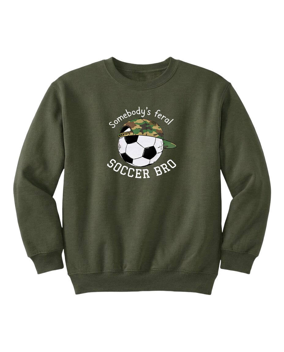 YOUTH Somebody's Feral Soccer Bro Chest Logo T Shirt | Hoodie | Long Sleeve | Sweatshirt | Crew Neck | Tank Top Fiesta Doodle waterproof vinyl sticker. dishwasher safe outdoor sticker.