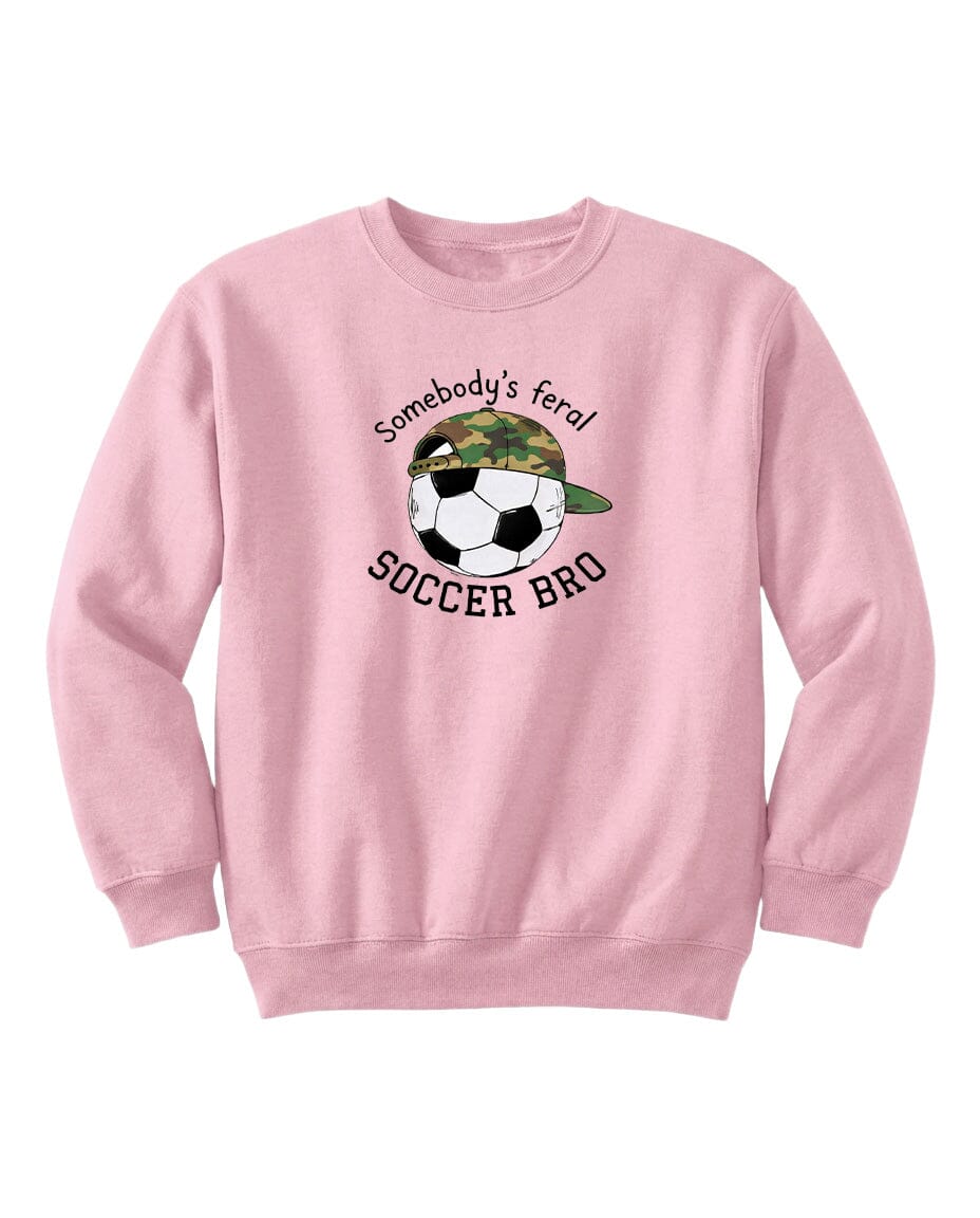 YOUTH Somebody's Feral Soccer Bro Chest Logo T Shirt | Hoodie | Long Sleeve | Sweatshirt | Crew Neck | Tank Top Fiesta Doodle waterproof vinyl sticker. dishwasher safe outdoor sticker.