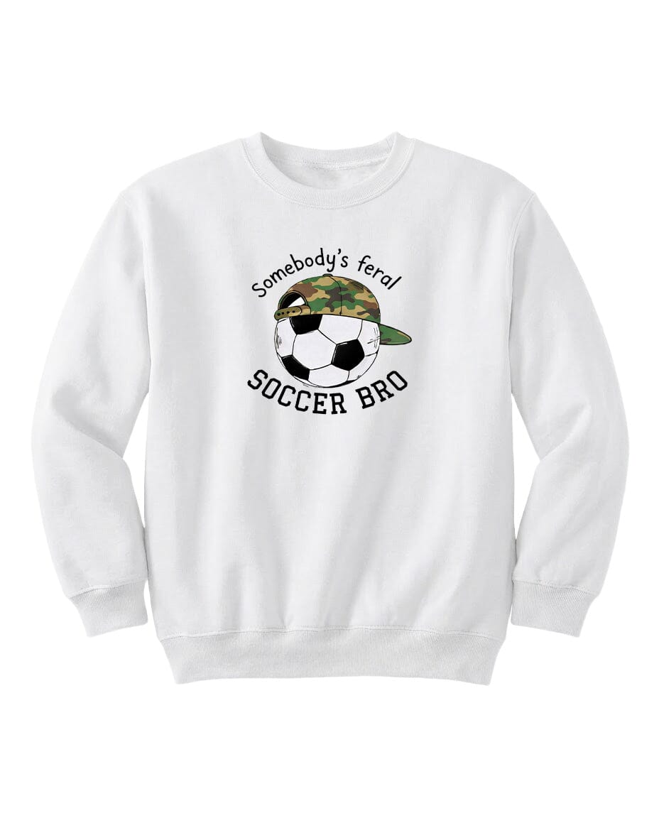 YOUTH Somebody's Feral Soccer Bro Chest Logo T Shirt | Hoodie | Long Sleeve | Sweatshirt | Crew Neck | Tank Top Fiesta Doodle waterproof vinyl sticker. dishwasher safe outdoor sticker.