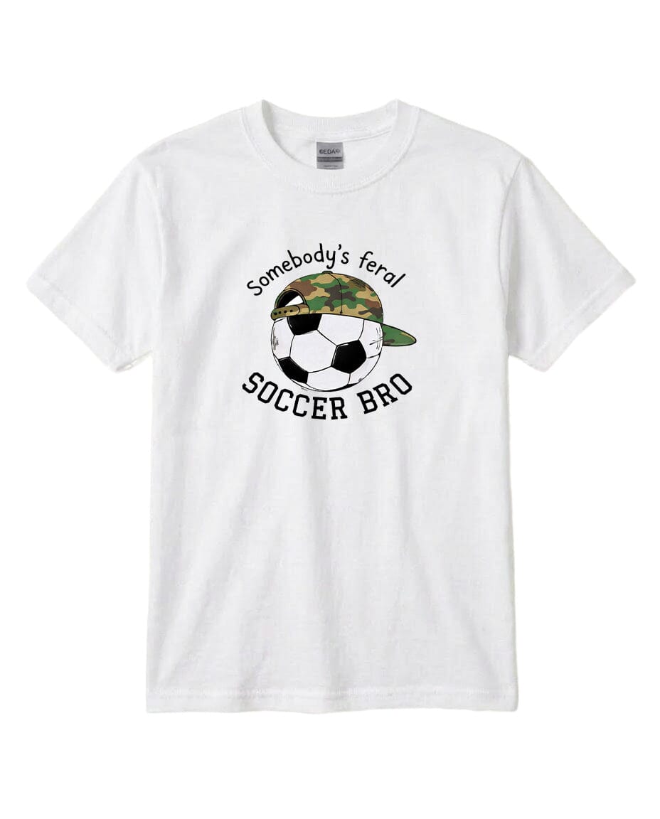 YOUTH Somebody's Feral Soccer Bro Chest Logo T Shirt | Hoodie | Long Sleeve | Sweatshirt | Crew Neck | Tank Top Fiesta Doodle waterproof vinyl sticker. dishwasher safe outdoor sticker.