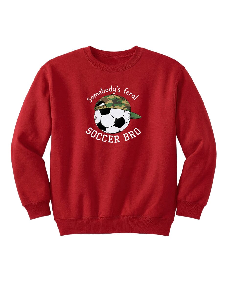 YOUTH Somebody's Feral Soccer Bro Chest Logo T Shirt | Hoodie | Long Sleeve | Sweatshirt | Crew Neck | Tank Top Fiesta Doodle waterproof vinyl sticker. dishwasher safe outdoor sticker.