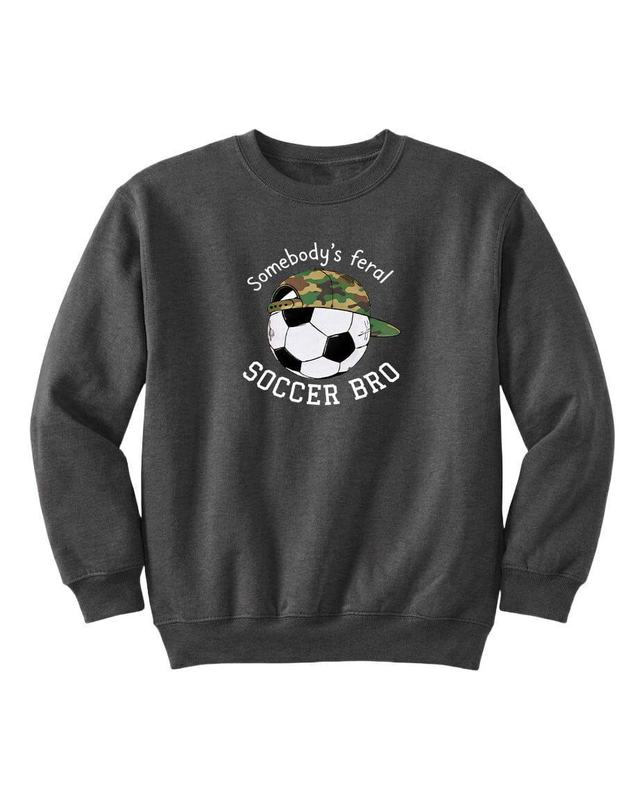 YOUTH Somebody's Feral Soccer Bro Chest Logo T Shirt | Hoodie | Long Sleeve | Sweatshirt | Crew Neck | Tank Top Fiesta Doodle waterproof vinyl sticker. dishwasher safe outdoor sticker.