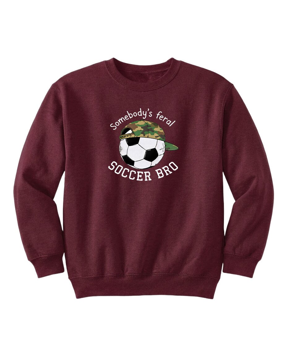 YOUTH Somebody's Feral Soccer Bro Chest Logo T Shirt | Hoodie | Long Sleeve | Sweatshirt | Crew Neck | Tank Top Fiesta Doodle waterproof vinyl sticker. dishwasher safe outdoor sticker.