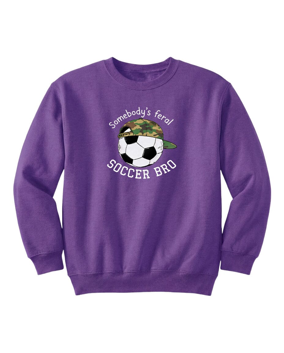 YOUTH Somebody's Feral Soccer Bro Chest Logo T Shirt | Hoodie | Long Sleeve | Sweatshirt | Crew Neck | Tank Top Fiesta Doodle waterproof vinyl sticker. dishwasher safe outdoor sticker.