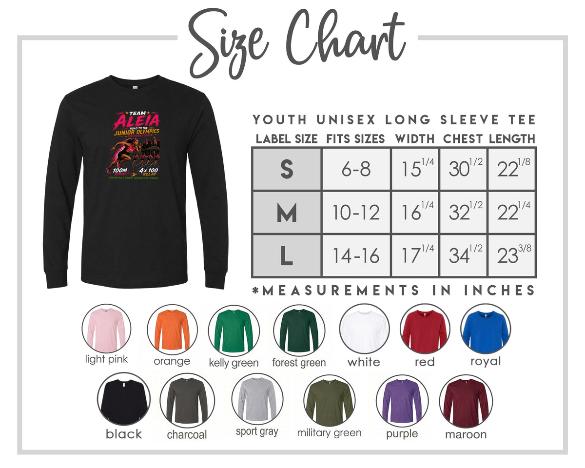 YOUTH Team Aleia Full Chest Logo T Shirt | Hoodie | Long Sleeve | Sweatshirt | Crew Neck | Tank Top Fiesta Doodle waterproof vinyl sticker. dishwasher safe outdoor sticker.