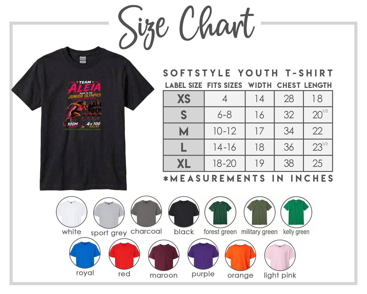 YOUTH Team Aleia Full Chest Logo T Shirt | Hoodie | Long Sleeve | Sweatshirt | Crew Neck | Tank Top Fiesta Doodle waterproof vinyl sticker. dishwasher safe outdoor sticker.