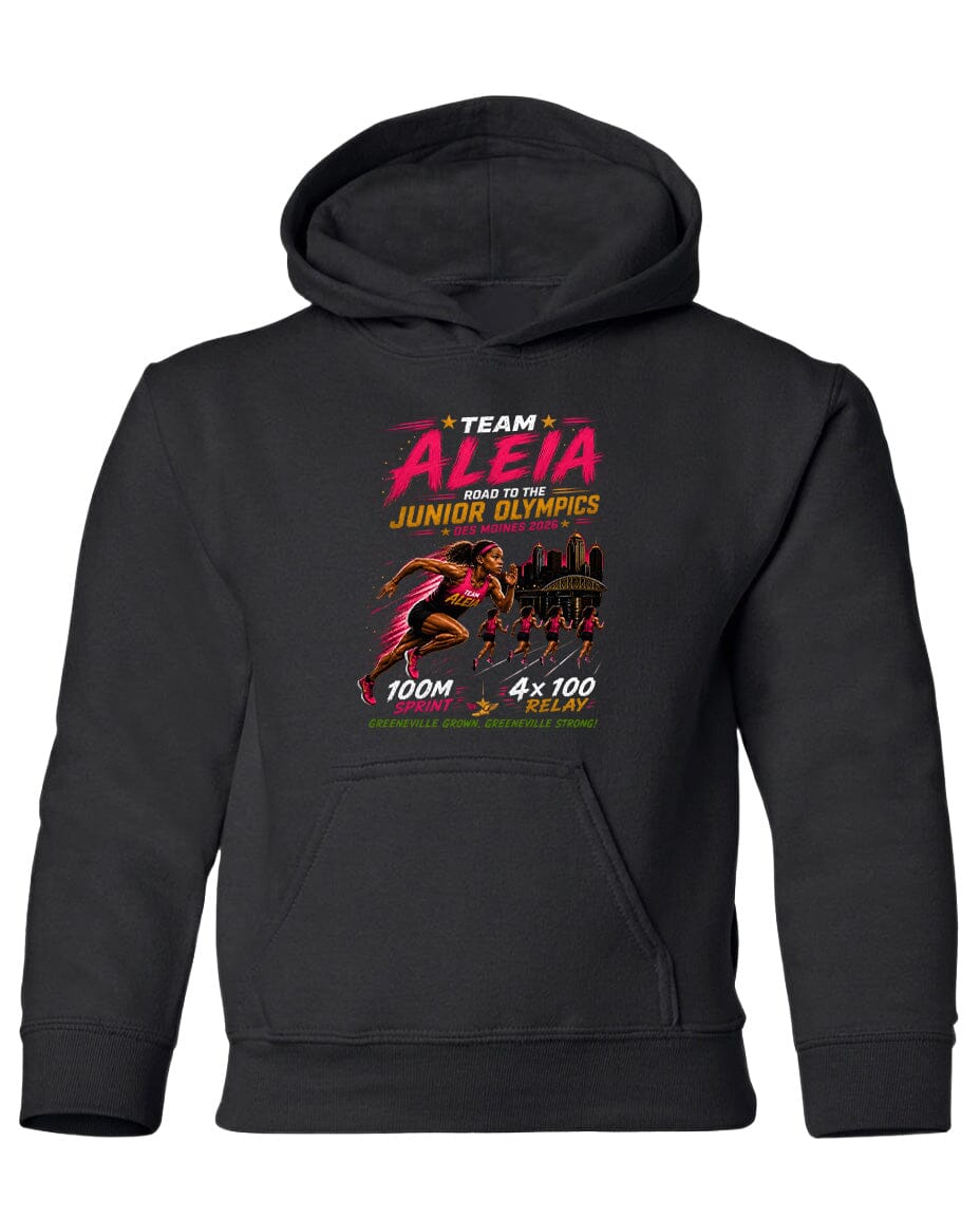 YOUTH Team Aleia Full Chest Logo T Shirt | Hoodie | Long Sleeve | Sweatshirt | Crew Neck | Tank Top Fiesta Doodle Heavyweight Hoodie YXS Black waterproof vinyl sticker. dishwasher safe outdoor sticker.
