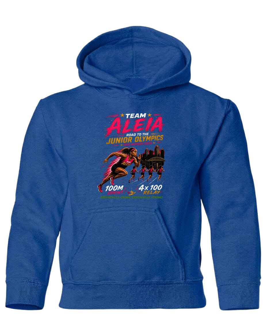 YOUTH Team Aleia Full Chest Logo T Shirt | Hoodie | Long Sleeve | Sweatshirt | Crew Neck | Tank Top Fiesta Doodle Heavyweight Hoodie YXS Royal Blue waterproof vinyl sticker. dishwasher safe outdoor sticker.