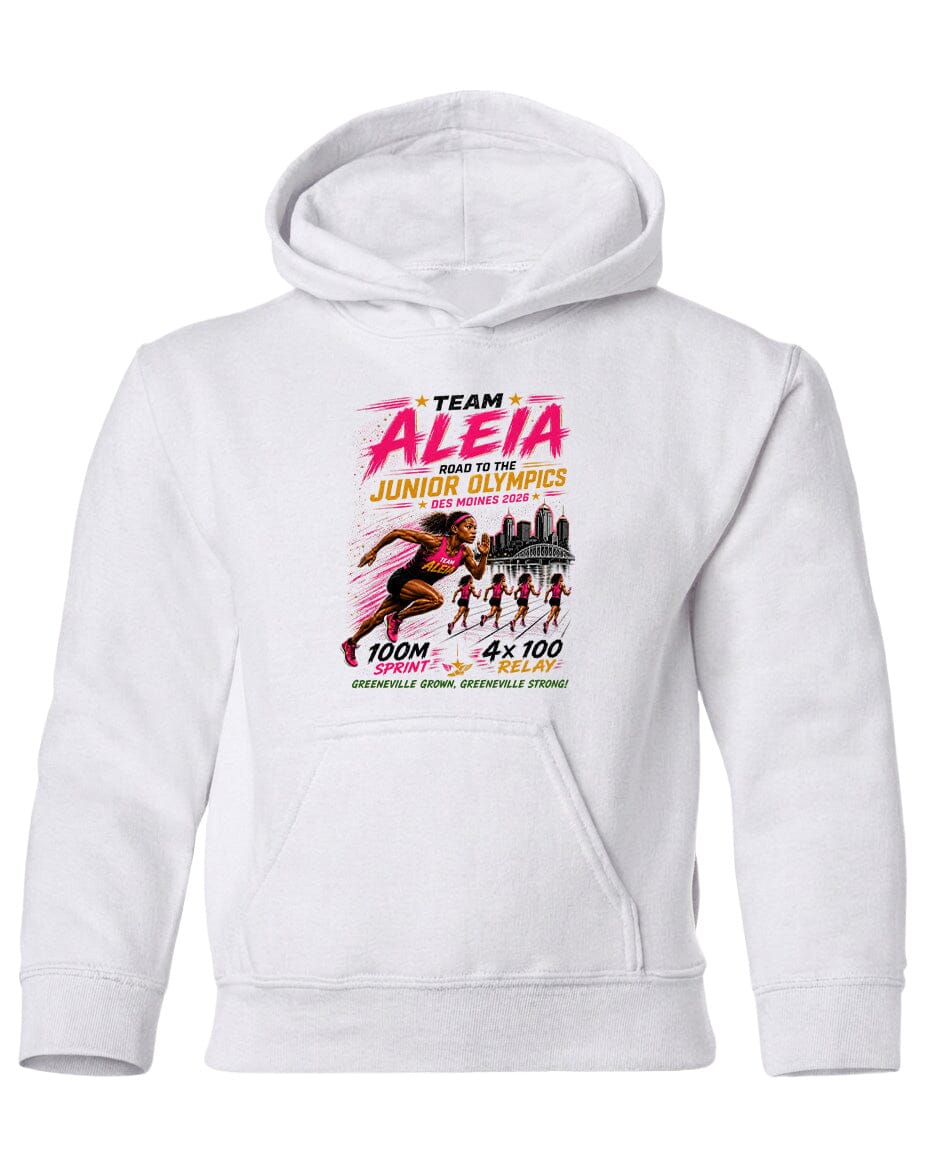 YOUTH Team Aleia Full Chest Logo T Shirt | Hoodie | Long Sleeve | Sweatshirt | Crew Neck | Tank Top Fiesta Doodle Heavyweight Hoodie YXS White waterproof vinyl sticker. dishwasher safe outdoor sticker.