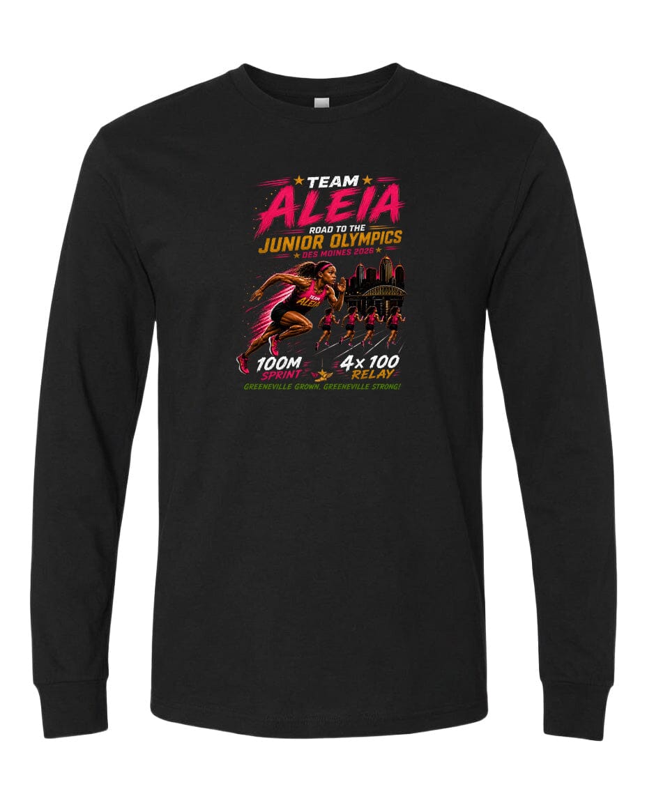 YOUTH Team Aleia Full Chest Logo T Shirt | Hoodie | Long Sleeve | Sweatshirt | Crew Neck | Tank Top Fiesta Doodle Long Sleeve YS Black waterproof vinyl sticker. dishwasher safe outdoor sticker.