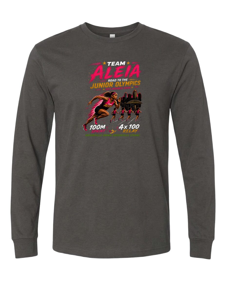YOUTH Team Aleia Full Chest Logo T Shirt | Hoodie | Long Sleeve | Sweatshirt | Crew Neck | Tank Top Fiesta Doodle Long Sleeve YS Charcoal waterproof vinyl sticker. dishwasher safe outdoor sticker.