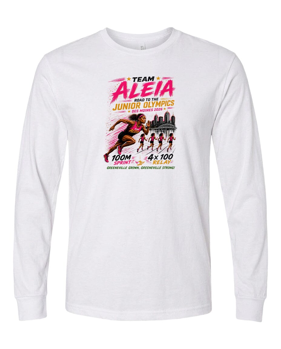 YOUTH Team Aleia Full Chest Logo T Shirt | Hoodie | Long Sleeve | Sweatshirt | Crew Neck | Tank Top Fiesta Doodle Long Sleeve YS White waterproof vinyl sticker. dishwasher safe outdoor sticker.